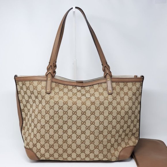 100% Auth Gucci Large Canvas Tote with Pouch Bag - Picture 3 of 15